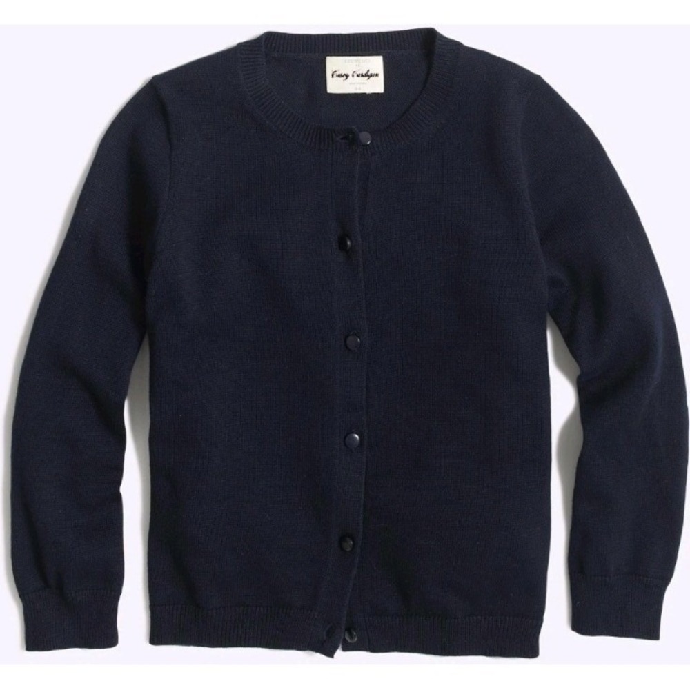 Crewcuts J.Crew Girls Navy Blue Cardigan Sweater BS335 Uniform Size M‎ 8-9 NWT
